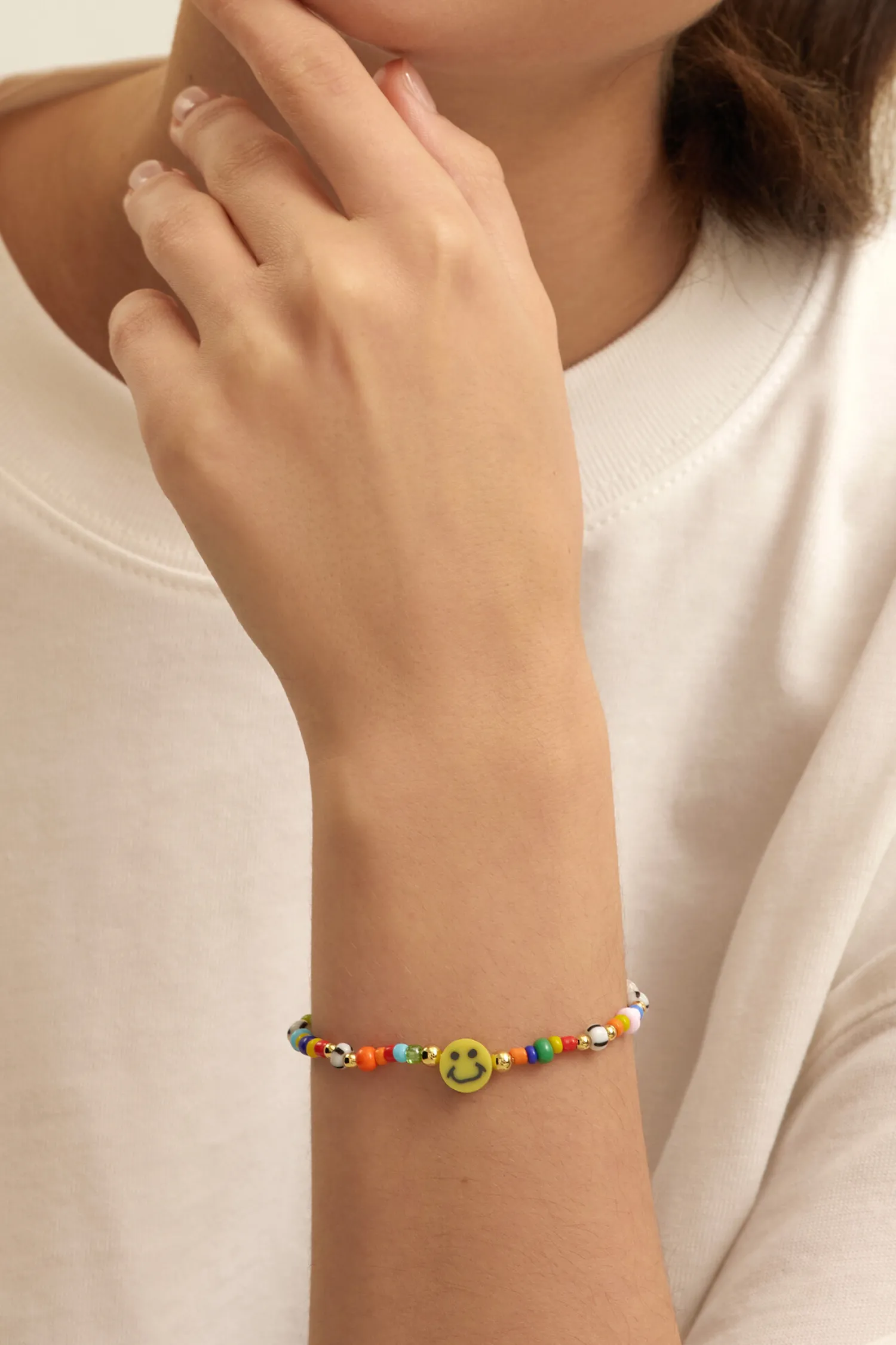 Shop Les Soeurs Armband Elies Smiley Multicolor