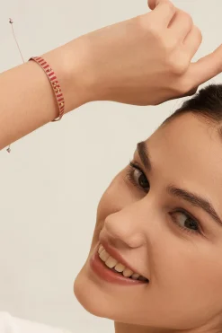 Shop Les Soeurs Armband Frey Beads Pink/Beige Stripe