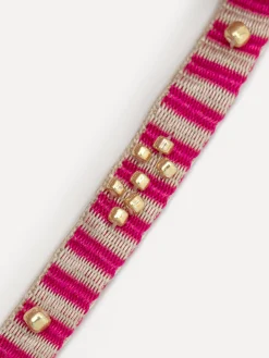 Shop Les Soeurs Armband Frey Beads Pink/Beige Stripe