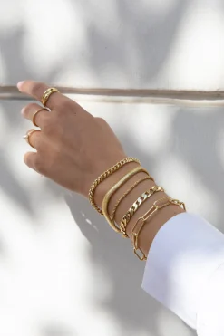 Clearance Les Soeurs Armband Mara Flat Curb Chain Gold