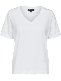 Best Sale Selected Basic T-Shirt Met V-Hals Standard Bright White