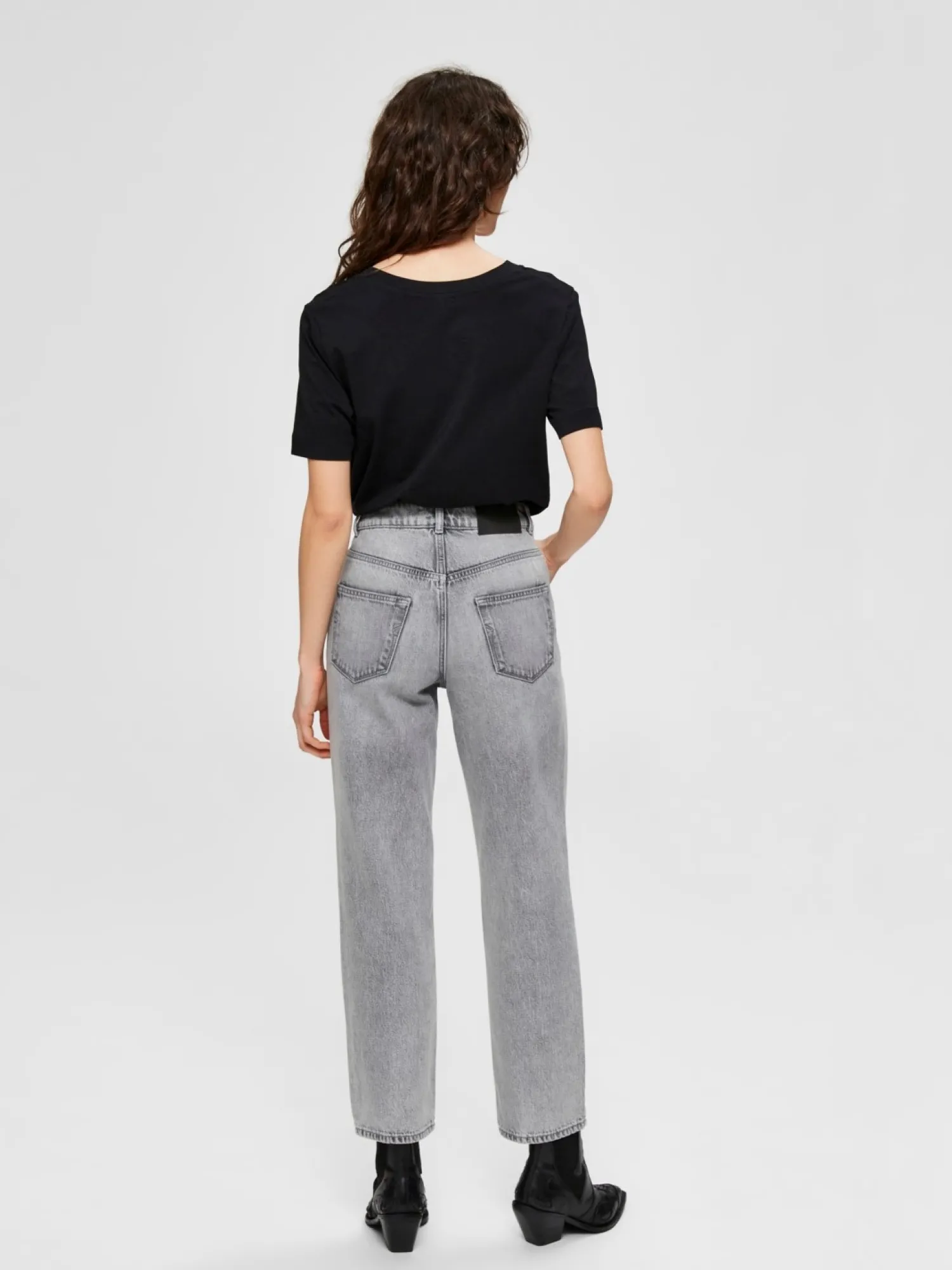 Cheap Selected Basic T-Shirt Met V-Hals Standard Black