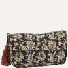 Store Madam Stoltz Bedrukte Toilettas Met Kwastje Black/Off White/Red/Mustard