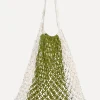 Sale Les Soeurs Crochet Market Bag Eleonora Ecru/Olive