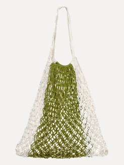 Sale Les Soeurs Crochet Market Bag Eleonora Ecru/Olive