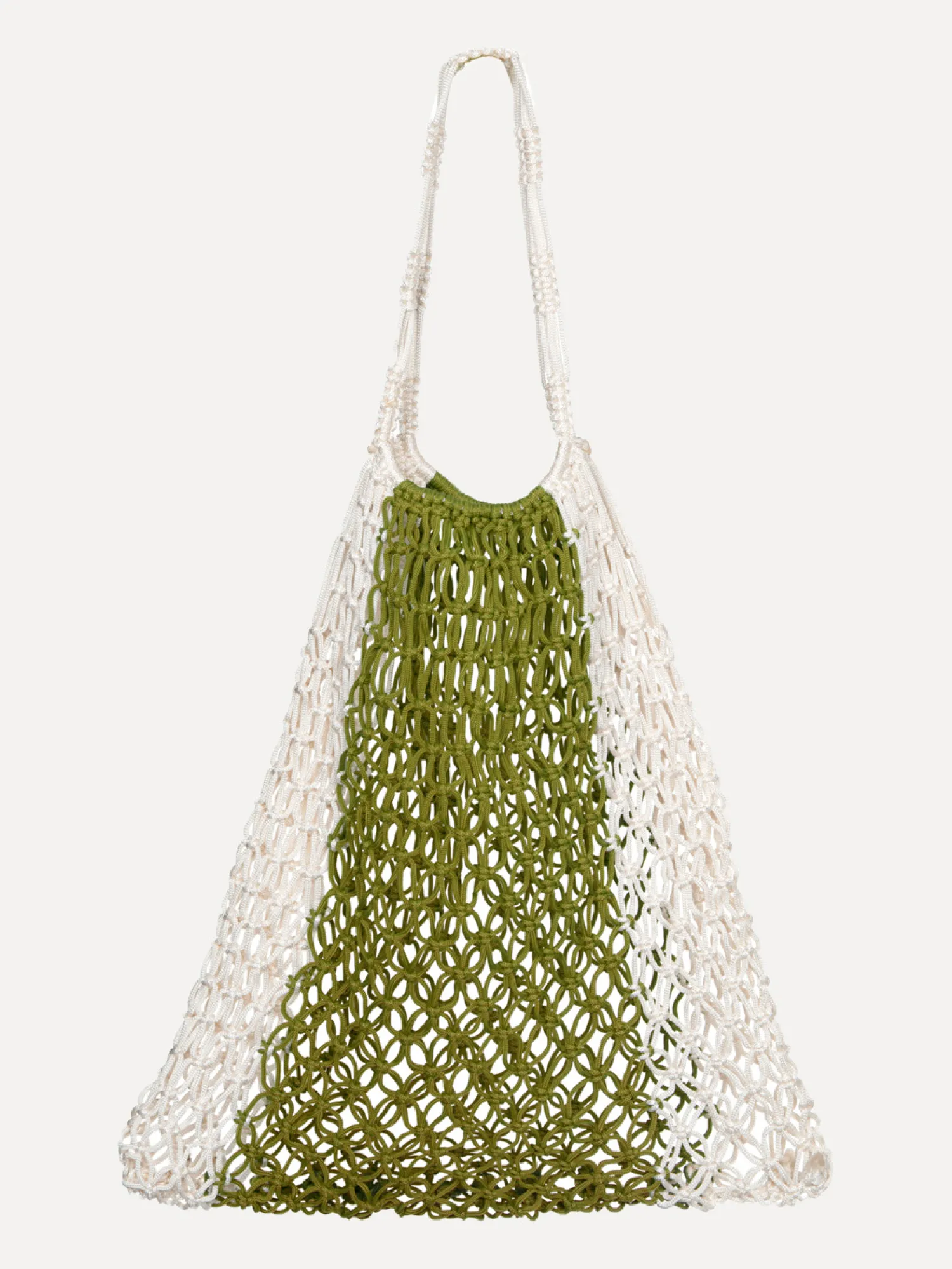 Sale Les Soeurs Crochet Market Bag Eleonora Ecru/Olive