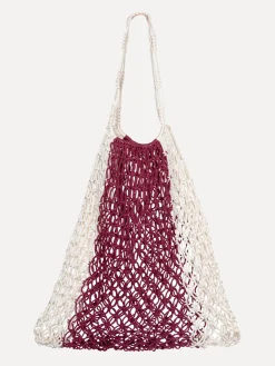 Sale Les Soeurs Crochet Market Bag Eleonora Ecru/Bordeaux