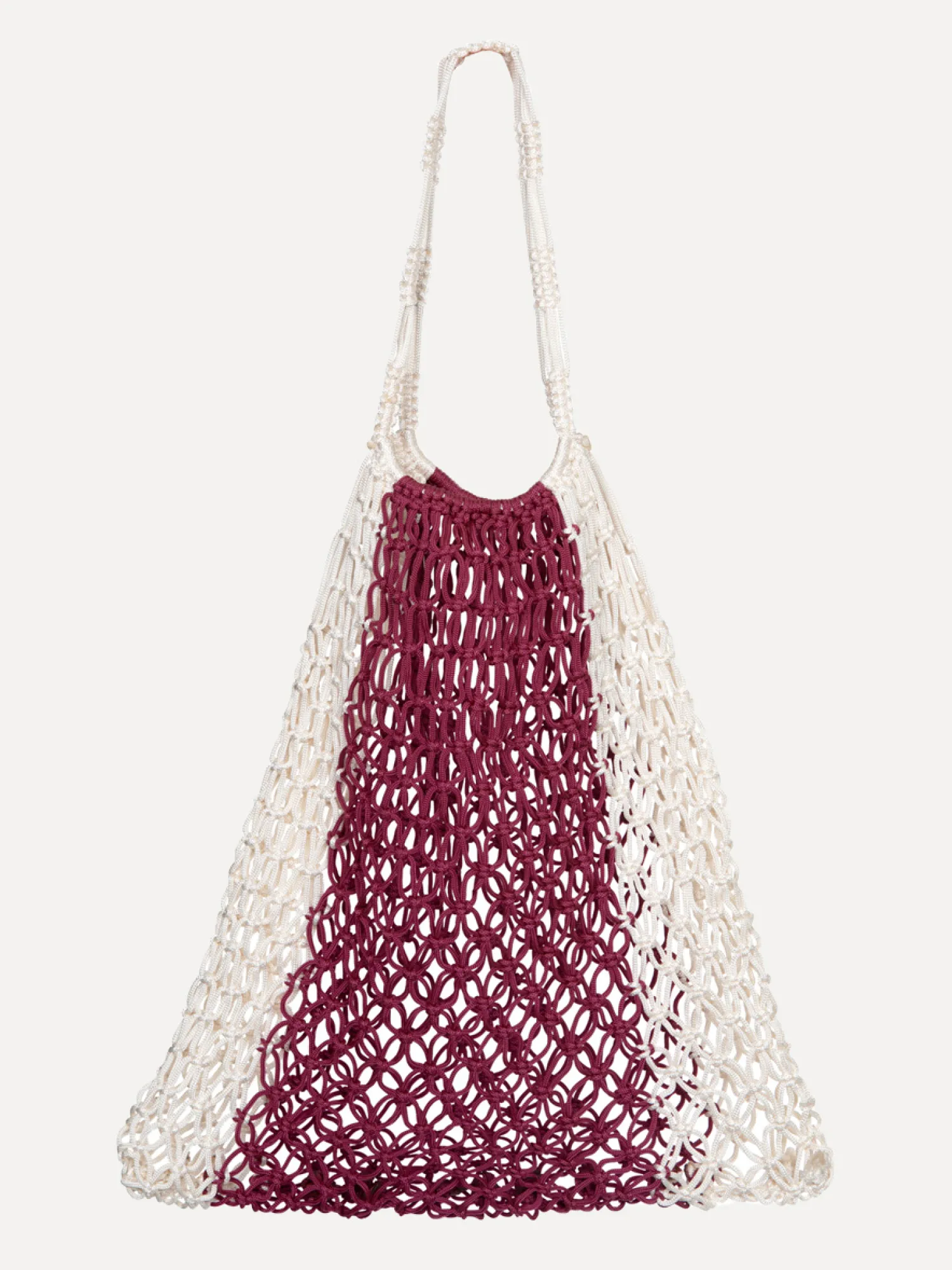 Sale Les Soeurs Crochet Market Bag Eleonora Ecru/Bordeaux