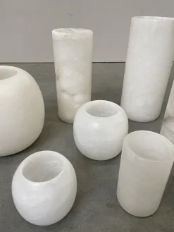 Cheap Les Soeurs Cylinder Alabaster Waxinelichthouder (Medium) White