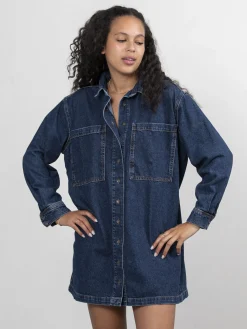 Flash Sale Les Soeurs Denim Jurk Abby Dark Blue Denim
