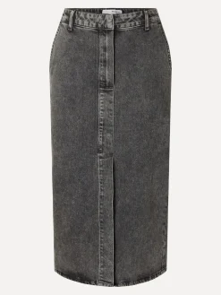 Best Sale Selected Denim Midi Rok Cali Dark Grey Denim
