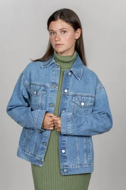 Clearance MBYM Denim Vest Renee Blazing Blue Washed