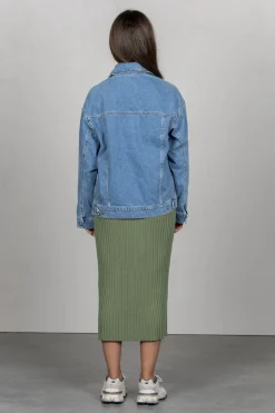 Clearance MBYM Denim Vest Renee Blazing Blue Washed