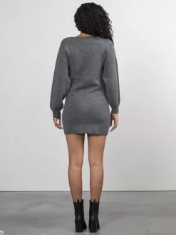 Discount Edited Gebreide Jurk Loran Grey Melange