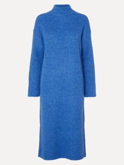 Clearance Selected Gebreide Midi Jurk Maline Nebulas Blue