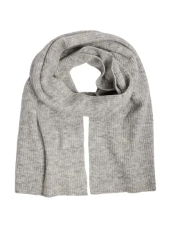 New Selected Gebreide Sjaal Lulu Linna Light Grey Melange
