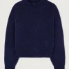 Cheap American Vintage Gebreide Trui East Navy Chine