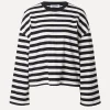 Hot Edited Gestreept T-Shirt Met Lange Mouwen Delfia Black & White Stripes