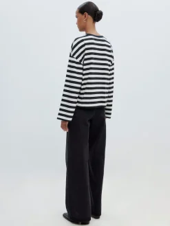 Hot Edited Gestreept T-Shirt Met Lange Mouwen Delfia Black & White Stripes
