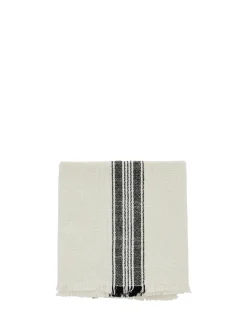 Hot Madam Stoltz Gestreepte Keukenhanddoek Off White, Black