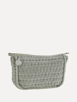 Flash Sale Madam Stoltz Gewatteerde Velvet Toilettas Dusty Blue