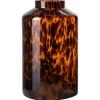 Hot Gusta Glazen Vaas Panter Bruin
