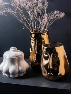 Best Sale Gusta Gouden Vaas Met Gezicht Gold