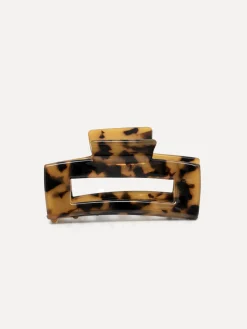 Shop Les Soeurs Hair Clip Rectangle Dark Tortue