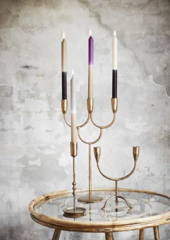 Store Madam Stoltz Handgesmede Dubbele Kandelaar Brass