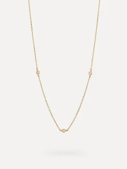 Best Les Soeurs 14K Ketting Rey Triple Diamond Gold