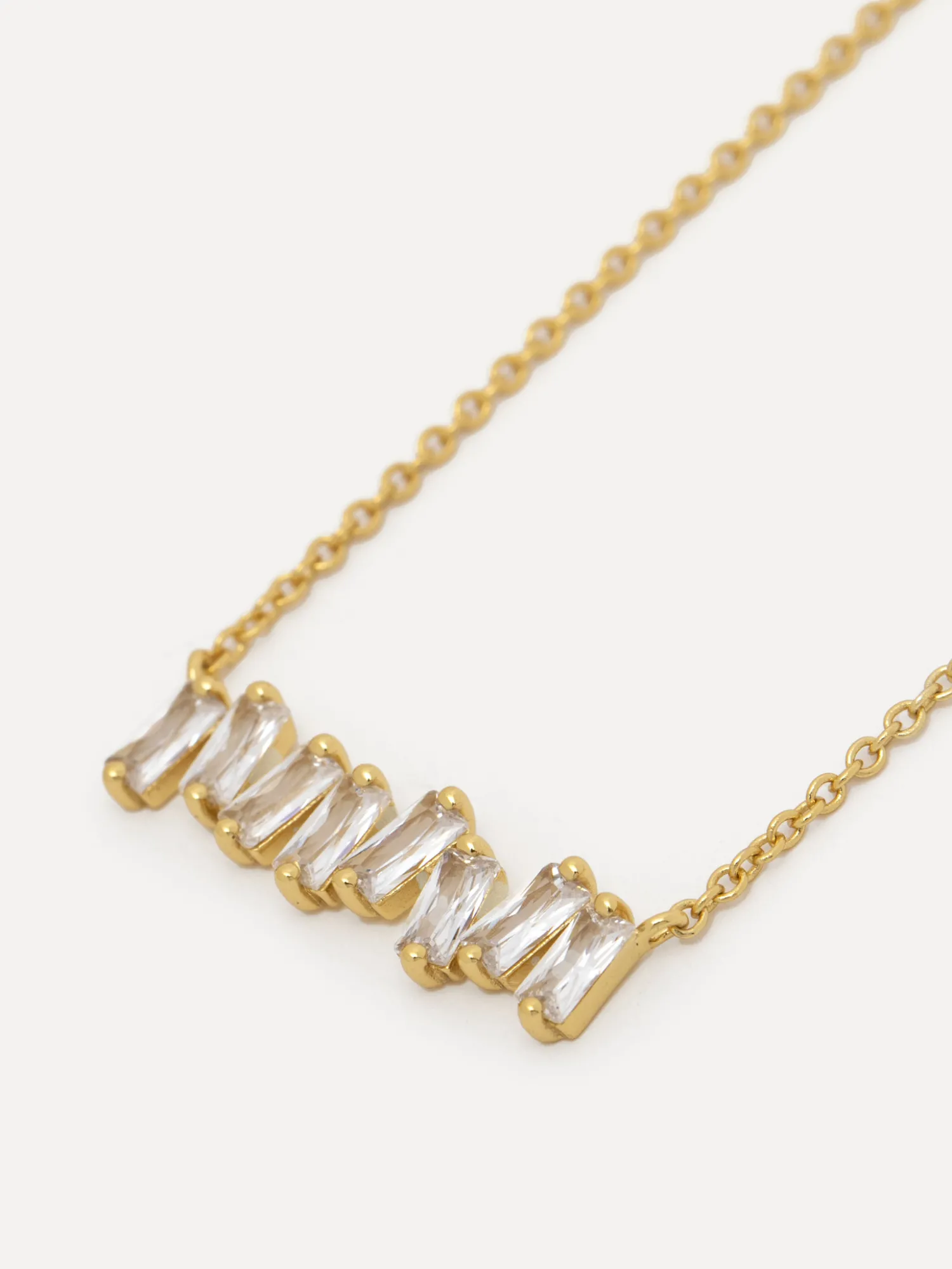 Fashion Les Soeurs Ketting Roma Baguette Clear Gold