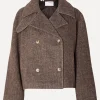 Outlet Selected Korte Wollen Jas Bitta Java Melange