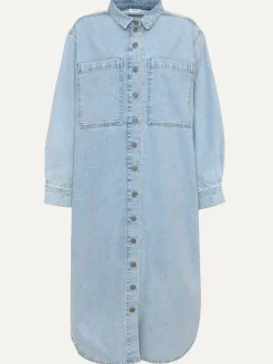 Outlet Les Soeurs Lange Denim Jurk Mel Light Blue Denim