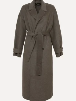 Store Les Soeurs Lange Wollen Jas Adan Brown