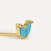 Hot Les Soeurs Oorbel Jolie Double Leaf Gold Turquoise
