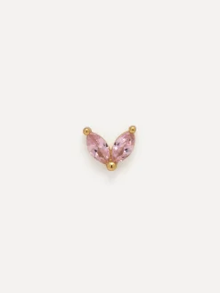 New Les Soeurs Oorbel Jolie Double Leaf Gold Pink