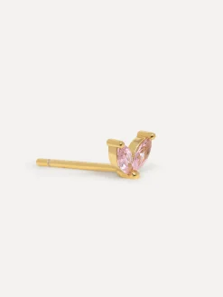New Les Soeurs Oorbel Jolie Double Leaf Gold Pink