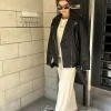 Clearance Edited Oversized Leren Jas Lulia Black