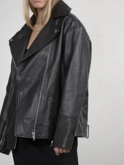 Clearance Edited Oversized Leren Jas Lulia Black
