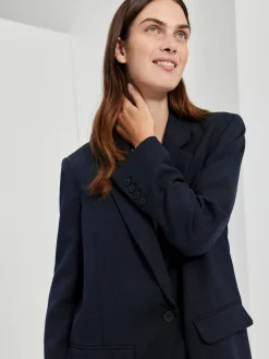 Cheap Selected Oversized Single-Breaster Blazer Rita Dark Sapphire