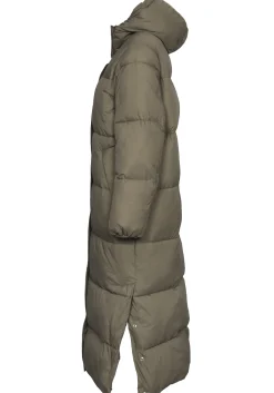 Outlet Les Soeurs Padded Maxi Coat Kelvin Khaki