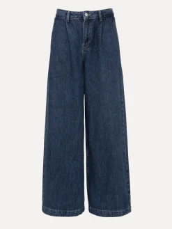 Clearance Les Soeurs Pleated Denim Aras Dark Blue