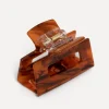 Store Les Soeurs Resin Haarspeld Rechthoekig Amber
