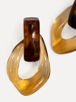 Best Les Soeurs Resin Oorbellen Set Mya Brown/Amber