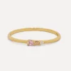 Fashion Les Soeurs Ring Chloe Vintage Triple Stone Pink Gold