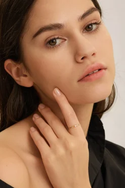 Fashion Les Soeurs Ring Chloe Vintage Triple Stone Pink Gold