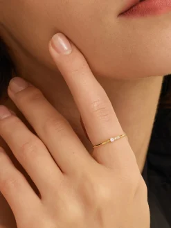 Fashion Les Soeurs Ring Chloe Vintage Triple Stone Pink Gold