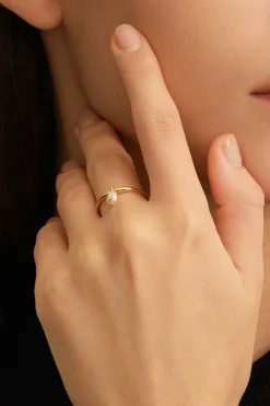 Cheap Les Soeurs Ring Ginette Pearl Gold