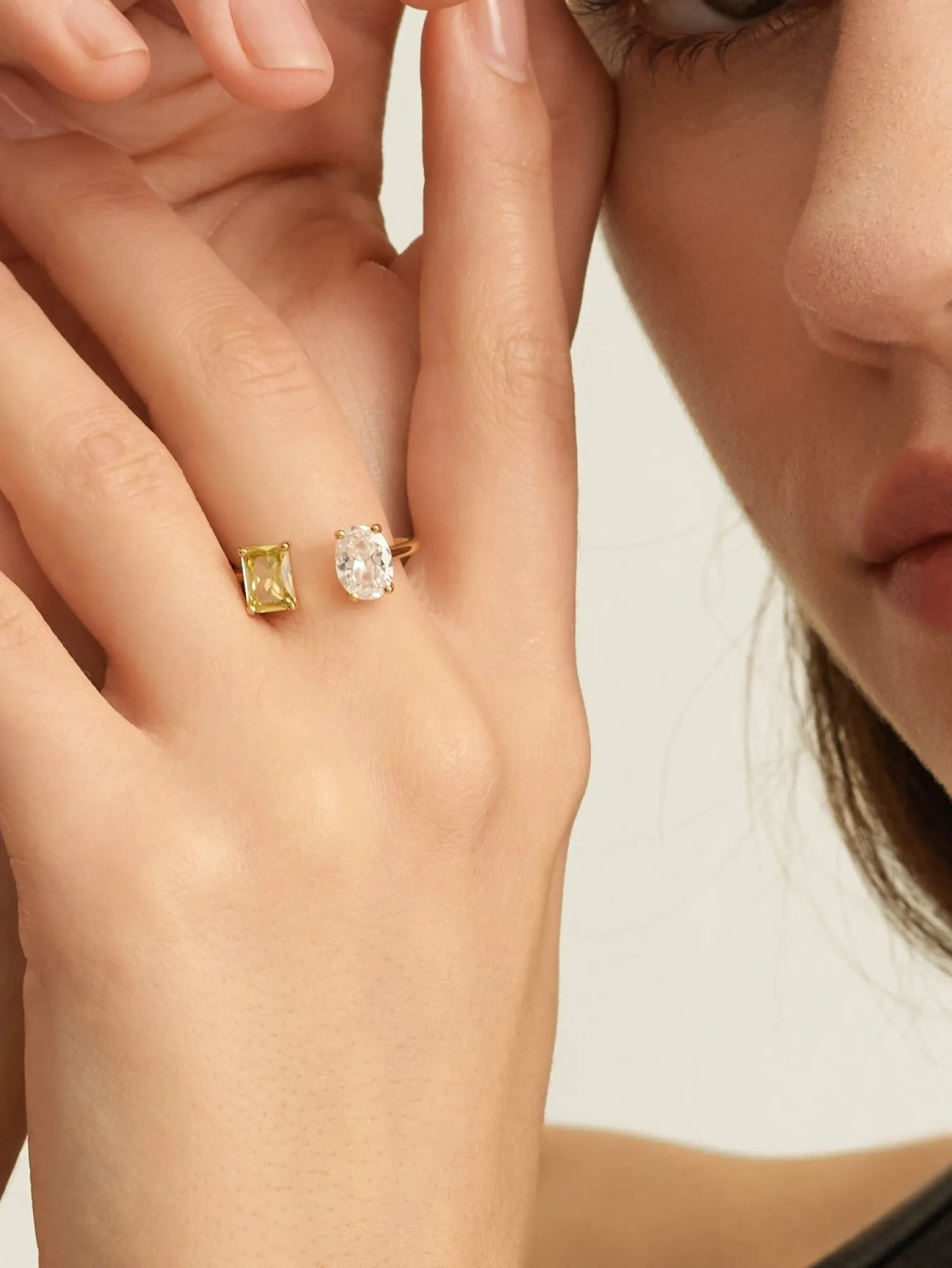 Best Les Soeurs Ring Gioia Double Gem Gold