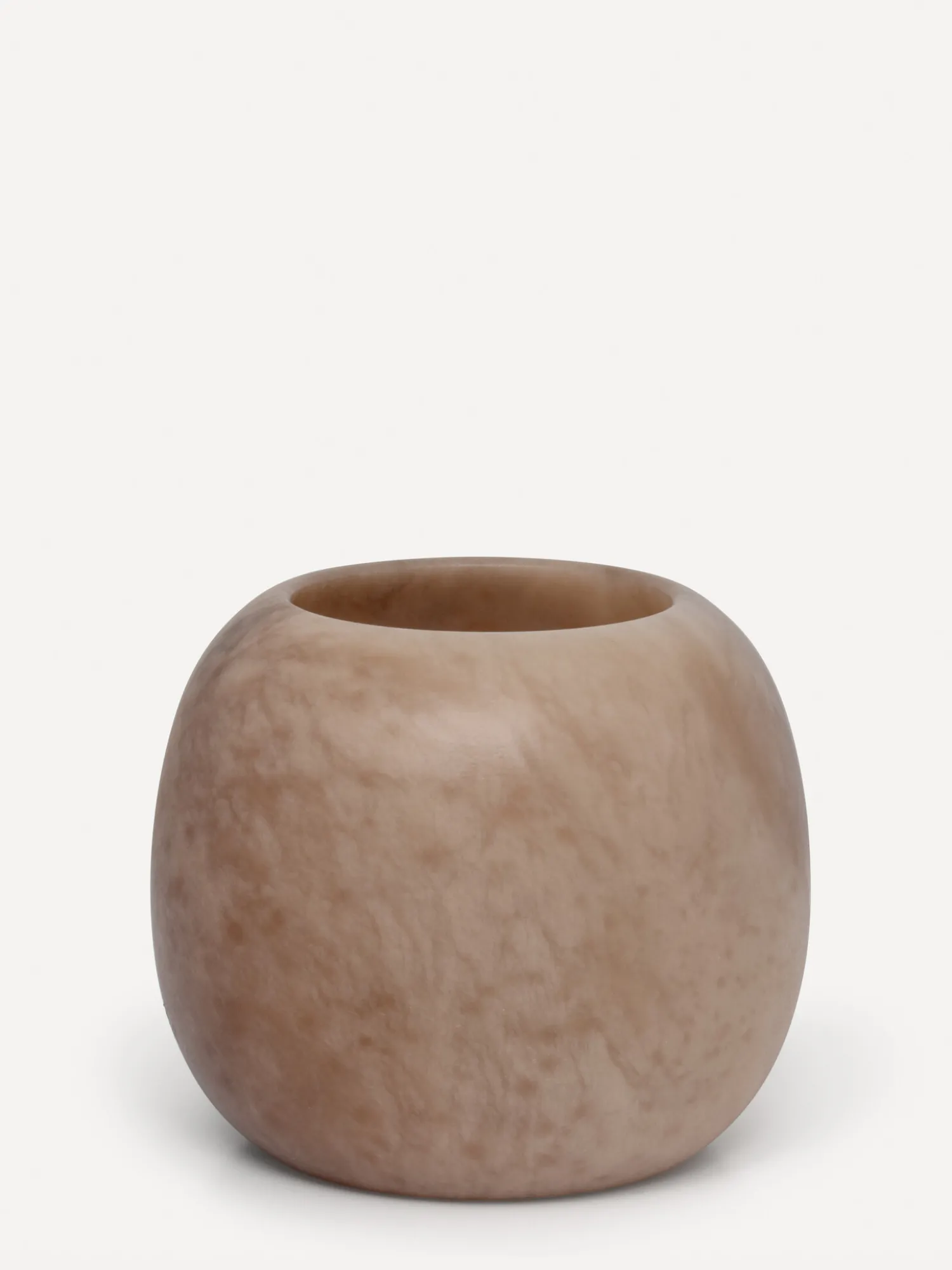 New Les Soeurs Ronde Alabaster Kaarsenhouder (Large) Tabac